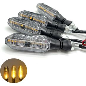 Universal 4PCS Motorcycle Turn Signals LED 12V Lights Waterproof Flowing Indicator Blinker Compatible with Kawasaki Honda Yamaha Suzuki,High Brightness