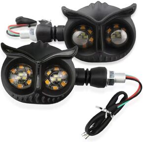 2PCS Motorcycle Universal Turn Signal Light, Owl Shaped Motorcycle Turn Signal light, Motorcycle Turn Signal Light, Cool Modified 12V Waterproof Motorcycle LED Turn Signal Lights