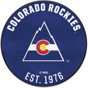 FANMATS 35469 NHL Retro Colorado Rockies Roundel Rug - 27in. Diameter