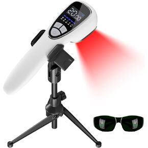 Red Light Threapy Device for Body PainReIief with Stand, 6x808nm+12x650nm Handheld Near Infrared Light Therapy with PW Pulsed Wave Model for Human and Pet Body Joint Back Knee Muscle
