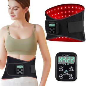 Red Light Therapy Belt with 10000mAh Power Bank, 660nm&850nm Near Infrared Light Therapy for Body with Vibration Massage Light Pulse Modes, Portable Light Therapy Device for Waist Back Pain Relief
