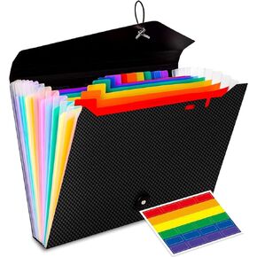 منظم ملفات الأكورديون، منظم ملفات موسع بـ 13 جيبًا، منظم إيصالات الورق بحجم حرف A4، مجلد ملفات أكورديون للفصول الدراسية والمنزل والمكتب والسفر in Kuwait