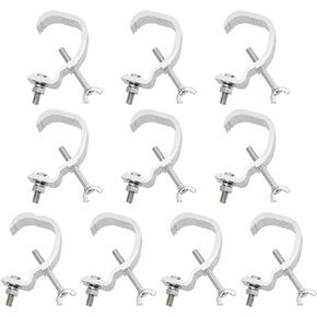 PINGEUI 10 Pack Stage Light Clamp, Aluminum Alloy Truss Clamp, Stage Light Clamp Hook for DJ Lighting Par Lights Spot Lights, Fit for 1.18-2 Inch OD Pipe, Max Load 44 lbs