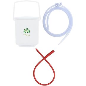 Coffee Enema Kit for Colon Cleansing - Complete Enema Accessories - Recommended by Gerson Home Enema Kit - Colon Detox Organic Coffee Enema - Enema Bucket Kit with Red Tube - Colon Cleanser