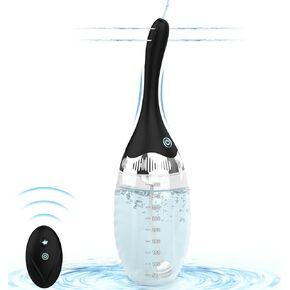 Automatic Electric Enema Bulb with 3 Speeds, Silicone Enema Anal Douche Cleaner for Men Women Colon Cleansing, Remote Control Reusable Enema Kit Cleaner Anti-Backflow Douche for Easy Cleaning 15oz