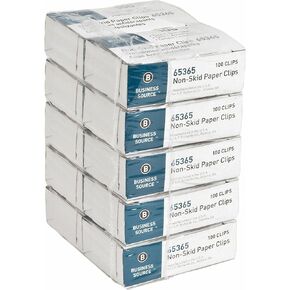 بيزنس سورس 65365 مشبك ورق، عادي، غير قابل للانزلاق، 1000/PK، فضي