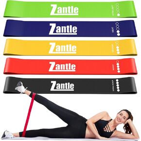 Resistance Band Loops, Workout Bands for Men & Women, Exercise Bands for Physical Therapy, Rubber Resistance Bands Set of 5, Elastic Bands for Home Fitness, Yoga, Gym Training