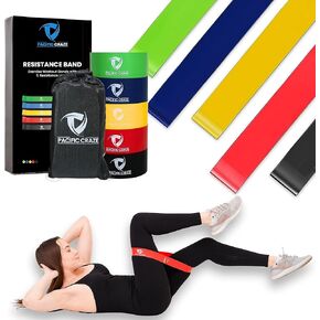 Pro Resistance Bands for Working Out Women (Set of 5) Workout Exercise Band for Men Body Stretching Home Gym Physical Therapy Durable Strength Bands