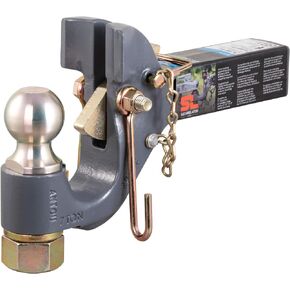 CURT 48407 SecureLatch Receiver-Mount 2-Inch Ball and Pintle Hitch Combination, 2-in Shank, 14,000 Pounds