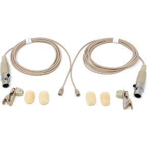 Pair of Lavalier Lapel Mics w/ 4 pin Mini XLR TA4F for Shure Wireless