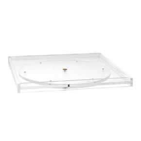 russell+hazel Acrylic Carousel Bloc Accessory Tray, Clear, 8.5" x 8.5" x .683"