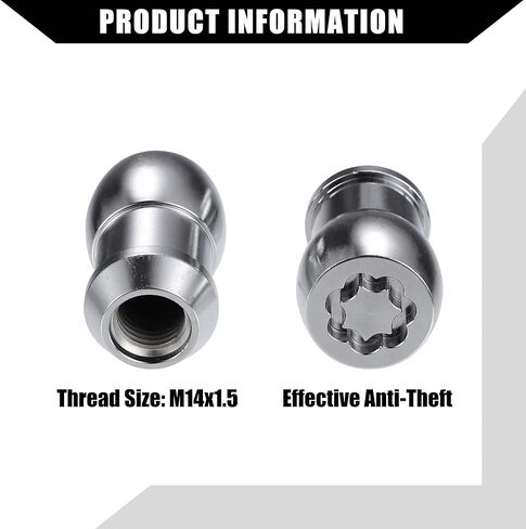 No.82215711 طقم صامولة قفل العجلة مع مفتاح لسيارة Jeep Wrangler JL 2018-2024 لسيارة Jeep Gladiator 2020-2024 / صواميل أقفال العجلات/معدن متين / مجموعة واحدة فضية اللون in Kuwait