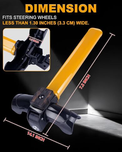قفل عجلة القيادة، جهاز مضاد للسرقة عالي التحمل مع ضوء وامض تحذيري عالي السطوع، قفل أمان عالمي للسيارة لشاحنة سيارات الدفع الرباعي in Kuwait
