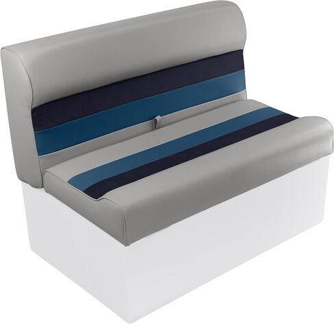 Wise 8WD100-1011 Deluxe Series 37" Pontoon Bench Seat Cushion Set (8WD100-1B-221 Base Required to Complete), Grey/Navy/Blue in Saudi Arabia