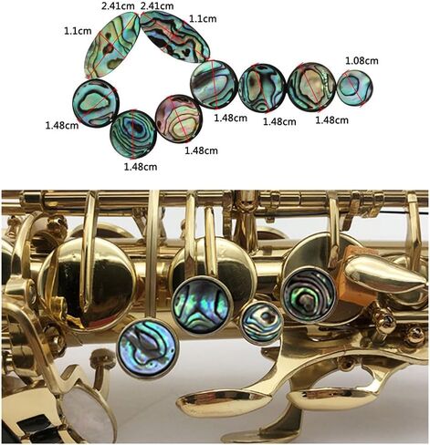 9 Pcs Saxophone Key Button Inlays Abalone Shell Key Buttons Musical Instrument Accessory Parts in Saudi Arabia