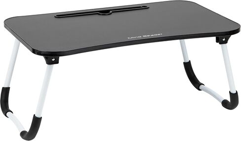 Mind Reader Lap Desk Laptop Stand, Bed Tray, Folding Legs, Couch Table, Portable, MDF, 23.25" L x 13.75" W x 10.5" H, Black in Saudi Arabia