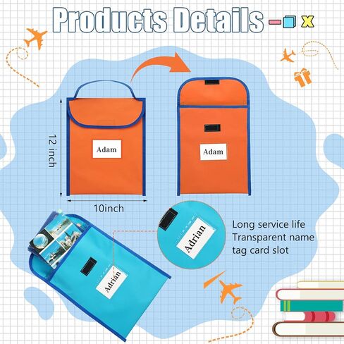 36 قطعة من حقائب الكتب للفصل الدراسي، حقائب للكتب السائبة، حقائب للقراءة للفصل الدراسي مع علامات الاسم، حقيبة حماية لكتب الطلاب، جيوب لكراسي الطلاب لمستلزمات الفصول الدراسية in Kuwait