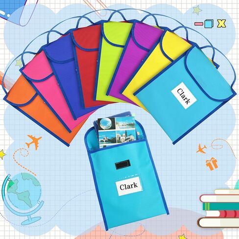36 قطعة من حقائب الكتب للفصل الدراسي، حقائب للكتب السائبة، حقائب للقراءة للفصل الدراسي مع علامات الاسم، حقيبة حماية لكتب الطلاب، جيوب لكراسي الطلاب لمستلزمات الفصول الدراسية in Kuwait