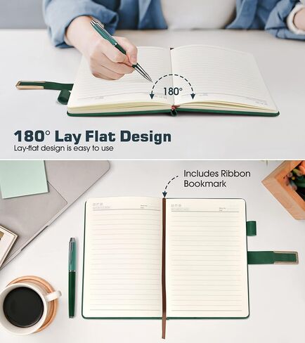 دفتر ملاحظات منقط من الجلد البني، دفتر ملاحظات بشبكة A5 مع قلم للعمل، تدوين الملاحظات، السفر، مجلات غلاف فني لكتابة النساء والرجال، 160 صفحة 100 جرام في المتر المربع ورق رصاص سميك 5.7 بوصة × 8.2 in Kuwait