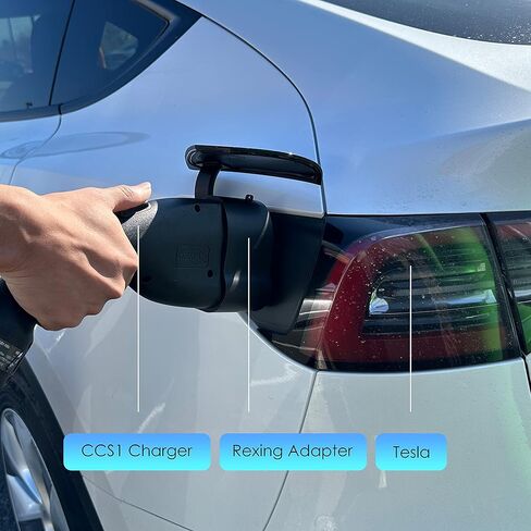 محول CCS لطرازات Tesla 3 وY وS وX - شحن سريع لجهاز Tesla الخاص بك باستخدام شواحن CCS - زيادة مرونة الشحن مع محطات الشحن السريع المتوافقة من المستوى 3 - لأصحاب Tesla فقط in Kuwait