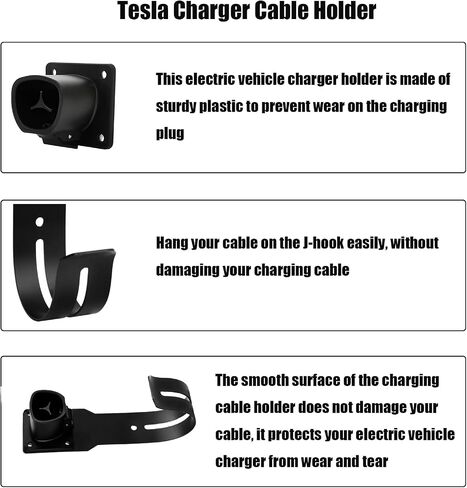 EV Charger Holder Wall Mount J1772 EV Holder, EV Cable Holder, and Electric Car Plug Nozzle Holster Dock Combination for SAE J1772 Electric Vehicle Charger in Saudi Arabia