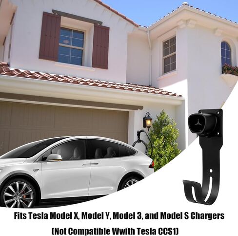 EV Charger Holder Wall Mount J1772 EV Holder, EV Cable Holder, and Electric Car Plug Nozzle Holster Dock Combination for SAE J1772 Electric Vehicle Charger in Saudi Arabia