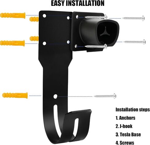 EV Charger Holder Wall Mount J1772 EV Holder, EV Cable Holder, and Electric Car Plug Nozzle Holster Dock Combination for SAE J1772 Electric Vehicle Charger in Saudi Arabia