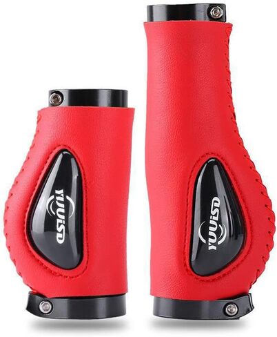 Silicone PU Leather Bicycle Handlebar Grips Sleeve Silicone Meat Ball Shock Grips Absorption Comfortable Mountain Bike Grips for Modified Mountain Bike in Saudi Arabia