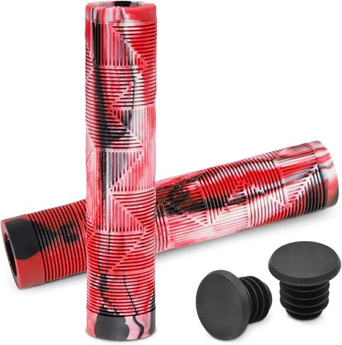 مقابض سكوتر Marque MTB BMX - مقابض دراجة المقود للقضبان المسطحة المستقيمة مثل BMX، MTB، سكوتر؛ قبضة مطاطية غير قابلة للانزلاق لتتناسب مع أي دراجة أو سكوتر in Saudi Arabia