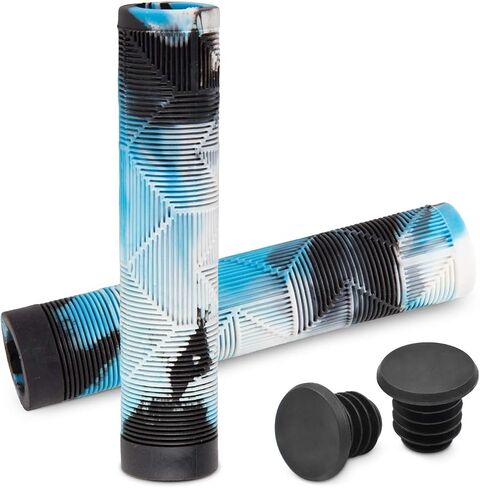 مقابض سكوتر Marque MTB BMX - مقابض دراجة المقود للقضبان المسطحة المستقيمة مثل BMX، MTB، سكوتر؛ قبضة مطاطية غير قابلة للانزلاق لتتناسب مع أي دراجة أو سكوتر in Saudi Arabia