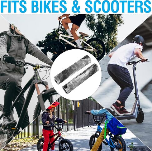 مقابض سكوتر Marque MTB BMX - مقابض دراجة المقود للقضبان المسطحة المستقيمة مثل BMX، MTB، سكوتر؛ قبضة مطاطية غير قابلة للانزلاق لتتناسب مع أي دراجة أو سكوتر in Saudi Arabia