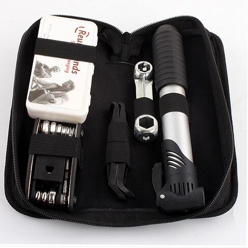 مجموعة أدوات إصلاح إطارات الدراجة وحقيبة ومضخة دراجة قابلة للحمل - مجموعة أدوات ركوب الدراجات متعددة الوظائف - مجموعة رقعة أنبوبية ذاتية اللصق للدراجة للطرق والدراجات الجبلية وBMX in Kuwait