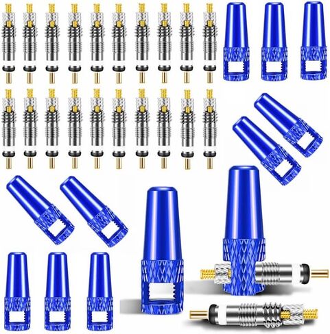 20 قطعة من قلوب صمام بريستا، 10 قطع من غطاء صمام بريستا مع وظيفة إزالة صمام القلب، أغطية إطارات الدراجة، أغطية الغبار، مجموعة أدوات إزالة صمام بريستا الأساسية in Kuwait