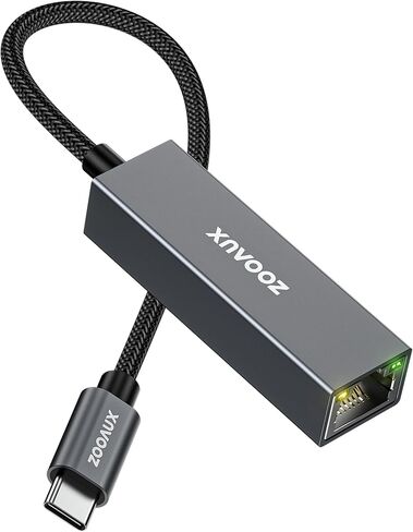 محول USB C إلى إيثرنت، ZOOAUX RJ45 إلى USB C Thunderbolt 3/Type-C Gigabit Ethernet LAN محول الشبكة، متوافق مع MacBook Pro، MacBook Air 2018 والإصدارات الأحدث، iPad Pro 2018 والإصدارات الأحدث، XPS والمزيد in Kuwait