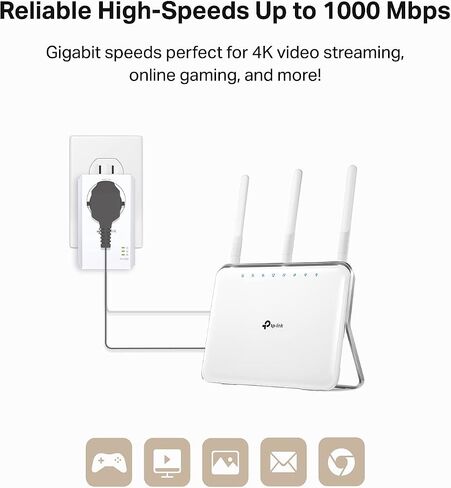 موسع واي فاي TP-Link Powerline (TL-WPA7617KIT) - محول AV1000 Powerline Ethernet مع شبكة Wi-Fi ثنائية النطاق AC1200، منفذ جيجابت، عبور، OneMesh، إيثرنت عبر الطاقة، التوصيل والتشغيل (متجدد) in Kuwait