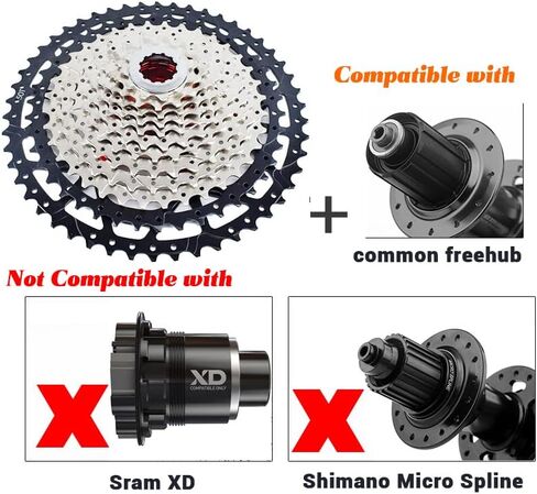 دراجة Bibike 11 سرعة كاسيت 11-50T هيكل منفصل للدراجات الجبلية متوافق مع Shimano Sram باستثناء Microspline وXD in Kuwait