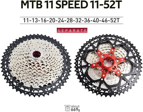 دراجة Bibike 11 سرعة كاسيت 11-50T هيكل منفصل للدراجات الجبلية متوافق مع Shimano Sram باستثناء Microspline وXD in Kuwait