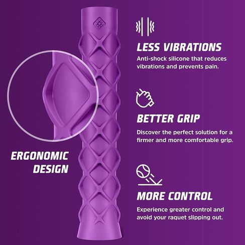 قبضة التنس SolidGrip - قبضة يد مضرب التنس للمقبض - قبضة أفضل، مزيد من التحكم، تقليل الصدمات - ملحقات التنس قبضة سيليكون - تعمل مع أي شريط قبضة زائدة in Saudi Arabia