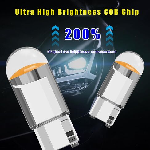 30 قطعة 6000K مصابيح إضاءة LED للسيارة، 12 فولت مصابيح داخلية فائقة السطوع وخالية من الأخطاء لقببة السيارة لوحة ترخيص خريطة الباب ضوء مجاملة، T10 COB LED لمبة أضواء الكابينة الداخلية للسيارة (أبيض) in Kuwait