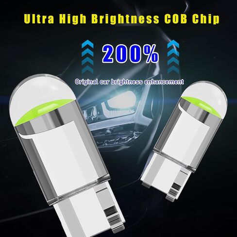30 قطعة 6000K مصابيح إضاءة LED للسيارة، 12 فولت مصابيح داخلية فائقة السطوع وخالية من الأخطاء لقببة السيارة لوحة ترخيص خريطة الباب ضوء مجاملة، T10 COB LED لمبة أضواء الكابينة الداخلية للسيارة (أبيض) in Kuwait