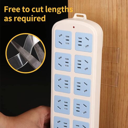 Nano Double-Sided Adhesive Transparent Non-Marking Adhesive, Removable Tape, Strong Sticky Strip for Carpet, Posters, Walls, Floors (2 Rolls, 20 Feet Total)-20MM in Saudi Arabia