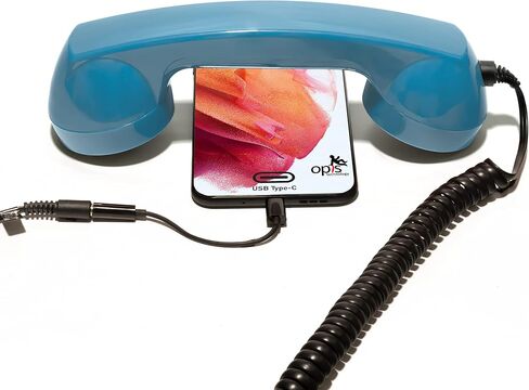 Cell Phone Handset/Retro Phone Handset/Handset for Mobile/Old School Cell Phone/Old Telephone Headset/Cell Phone Receiver/Handheld Receiver – 60s Micro by Opis, Germany (Azure) in Saudi Arabia