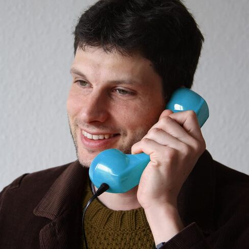 Cell Phone Handset/Retro Phone Handset/Handset for Mobile/Old School Cell Phone/Old Telephone Headset/Cell Phone Receiver/Handheld Receiver – 60s Micro by Opis, Germany (Azure) in Saudi Arabia