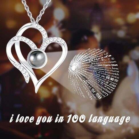 Gifts for Women, Preserved Rose with Necklace in 100 Languages, Valentine's Day Gifts for Her, Birthday Gifts for Girlfriend Wife Mom in Kuwait