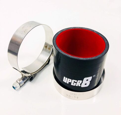 Universal 4-Ply High Performance 2.5" Straight Coupler Silicone Hose 63mm + T-Bolt Clamp (2.5" Black) in Saudi Arabia