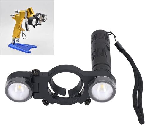 مسدس رش مزود بمصباح LED، مرفق ضوء مسدس رش طلاء بسطوع عالمي قابل للتعديل للسيارات والمنزل in Kuwait