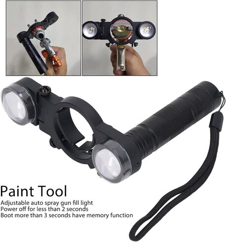 مسدس رش مزود بمصباح LED، مرفق ضوء مسدس رش طلاء بسطوع عالمي قابل للتعديل للسيارات والمنزل in Kuwait