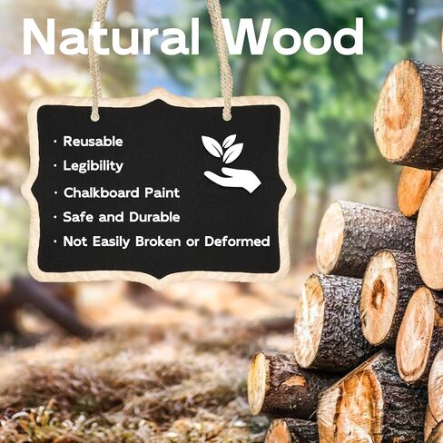 Chalkboard Tags for Baskets, Hanging Mini Chalkboard Signs with String, Small Hanging Chalkboard Tags Wooden Labels for Bottle and Storage, Food, Party, Wedding (12 Pack) in Kuwait