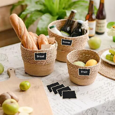 Chalkboard Tags for Baskets, Hanging Mini Chalkboard Signs with String, Small Hanging Chalkboard Tags Wooden Labels for Bottle and Storage, Food, Party, Wedding (12 Pack) in Kuwait