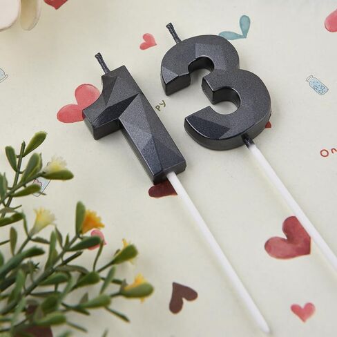 شموع عيد ميلاد زرقاء مقاس 2 بوصة و13 و31، قطعة علوية للكيك رقم 13 و31 من الألماس ثلاثي الأبعاد للأولاد والبنات وديكورات حفلات أعياد الميلاد والحفلات ذات الطابع الشخصي in Saudi Arabia